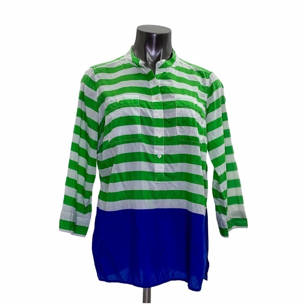 JCPENNEY Striped Color Block Long Sleeve Blouse